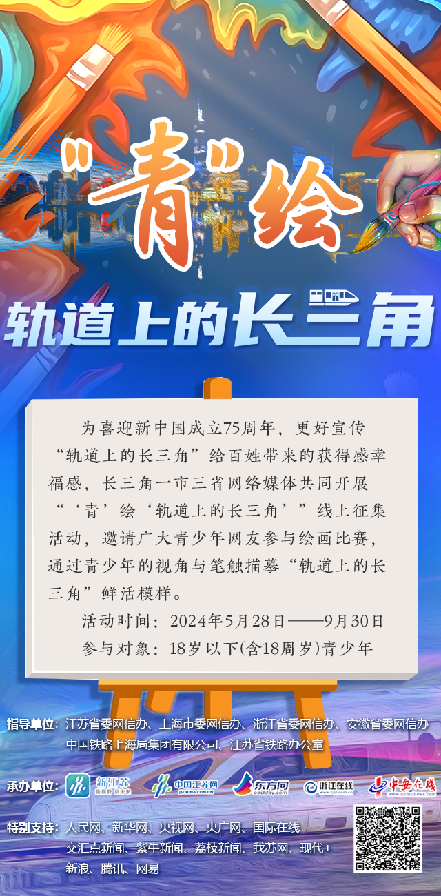 “青”绘“轨道上的长三角”征集活动海报